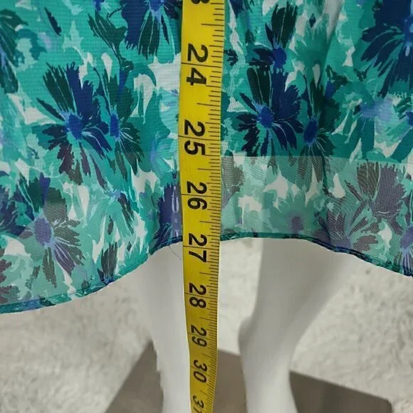 Jones Wear Women's Blue, Green Floral Side Zip Lined A-Line Skirt Size 12 (NWT) - Picture 6 of 11